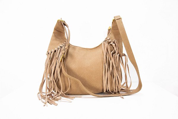 Bolsa Feminina com Franja cor Caqui