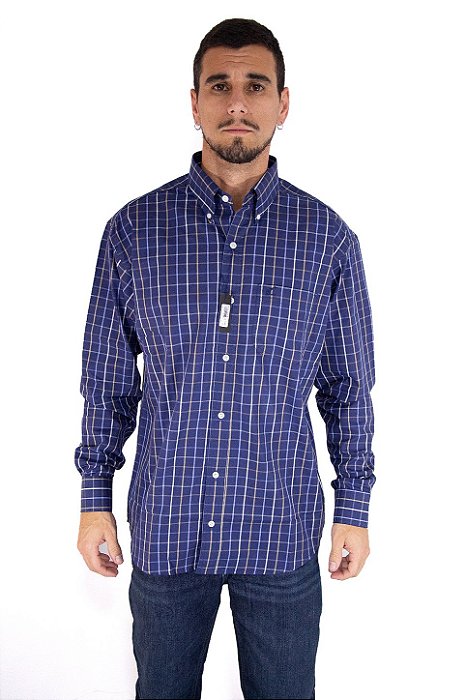 Camisas Classic manga Longa Azul Marinho
