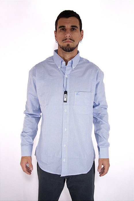 Camisas Classic manga Longa Azul Claro