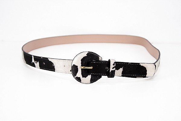 Cinto Feminino Vaca Preto e Branco