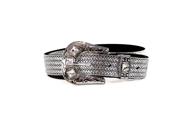 Cinto Feminino Brilhante Fivela Redonda