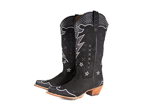Bota Feminina Goyazes Bico Fino Cano médio Solado em couro Cor - Waterproof Black/Waterproof Black Cod Fornecedor - 266801-CHC_07