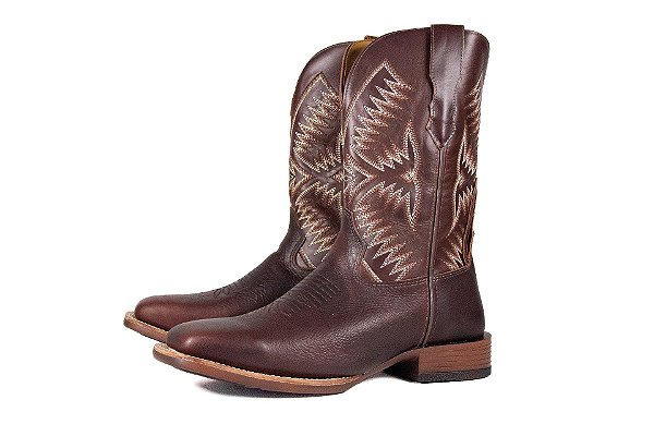 Bota Masculina Goyazes Couro Head Brown Couro Mustang Café 236505-CP