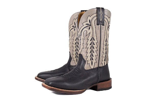 Bota Masculina Goyazes Couro Pit Stop Preto Couro Waco Cimento 226501-CP
