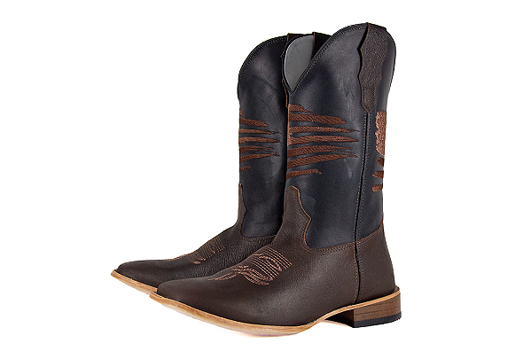 Bota Masculina Mr. West Crazy Café Fóssil Preto 1463 - Solado Couro