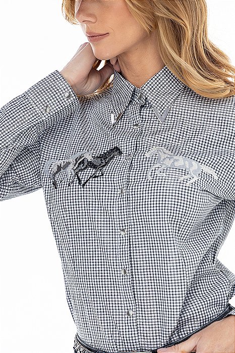 Camisa Feminina Zenz Haras Xadrez