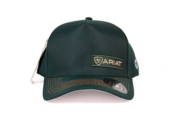 Boné ARIAT - verde bordado dourado
