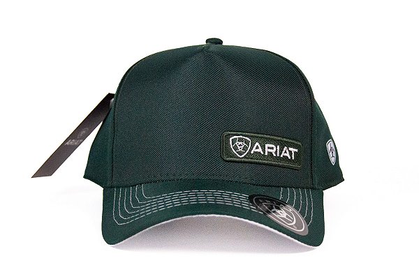 Boné ARIAT - verde bordado branco