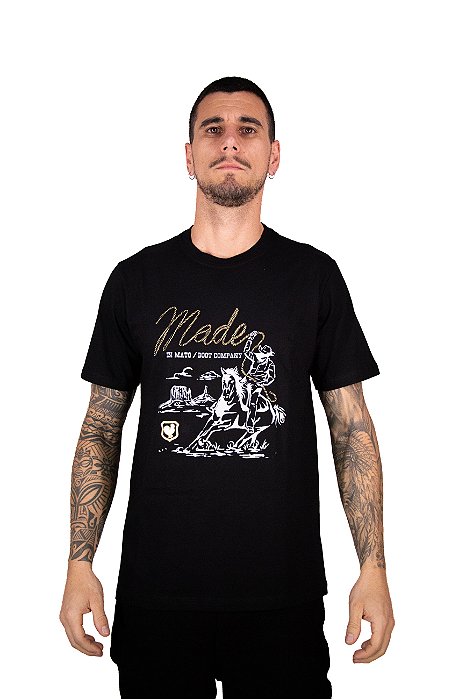 Camiseta Masculina Made in Mato - CE2029 Preta