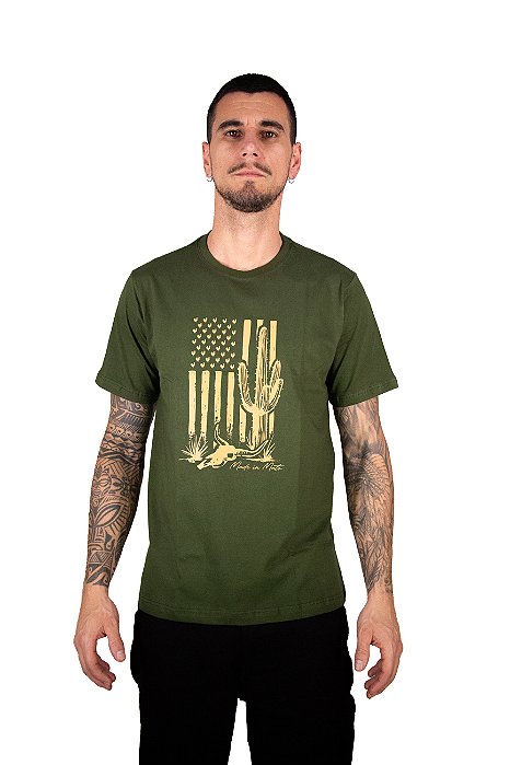 Camiseta Masculina Made in Mato - Flag Verde Ref CE19882