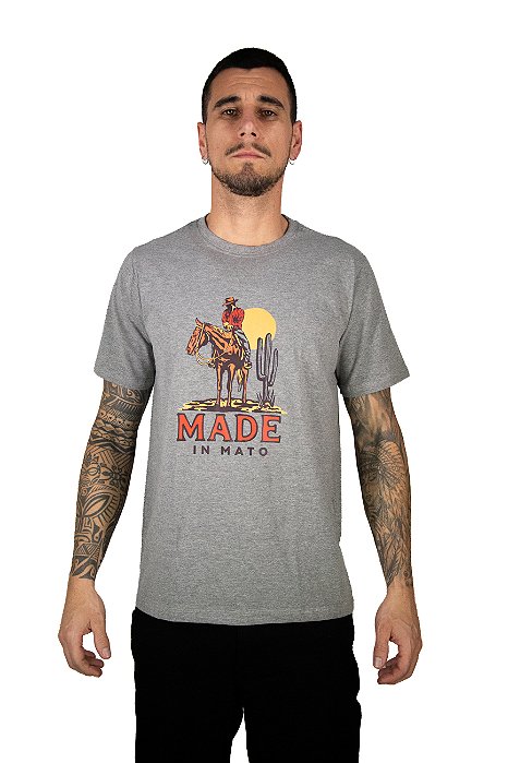 Camiseta Masculina Made in Mato - Cinza Ref CE1993