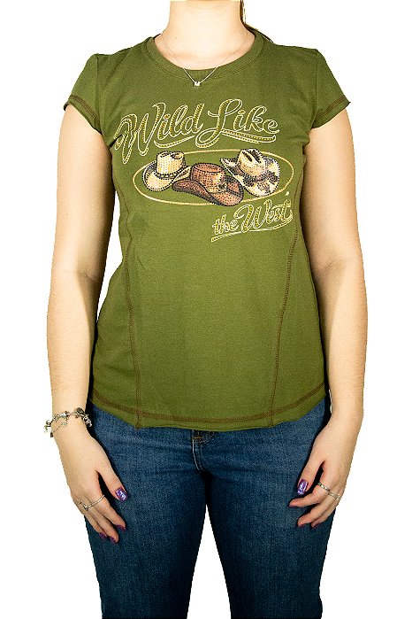 T-Shirt Moon Horse - Three Hats Musgo