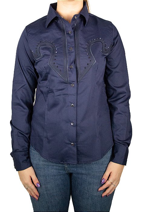 Camisa Feminina Miss Country Show - cor Marinho