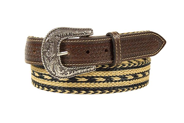 Cinto Masculino Paul Western - Crina de cavalo fundo preto
