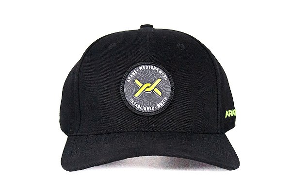 Boné Arame Preto Logo círculo Bordado Verde Neon