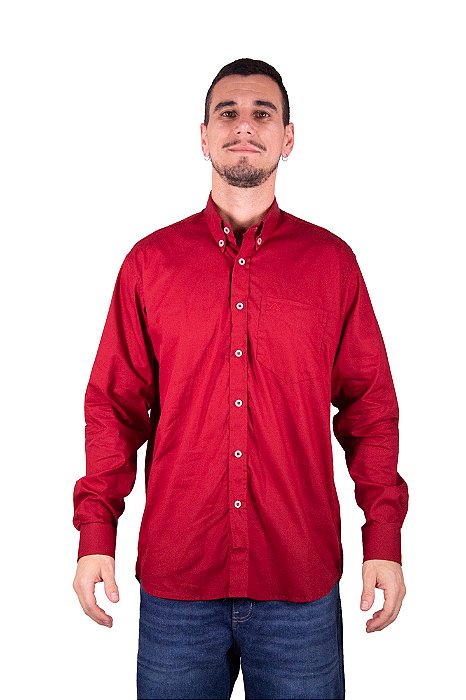 Camisa manga longa - Stable Brand - Marsala - Lisa