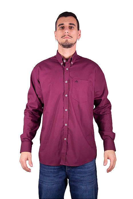 Camisa manga longa - Stable Brand - Vinho - Lisa
