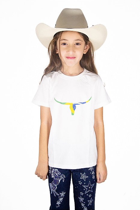 Camisa Infantil Feminina Moiadeiros - Branca / Brasil