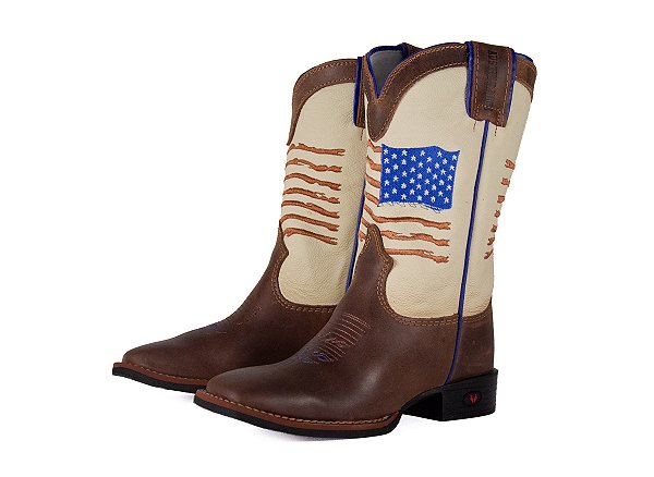 Bota Infantil Unissex Austin - Red Dog/Palha USA - Solado Flex
