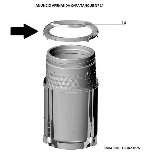 Capa Tanque Lavadora Electrolux Lbu16 Codigo A99524802 Original