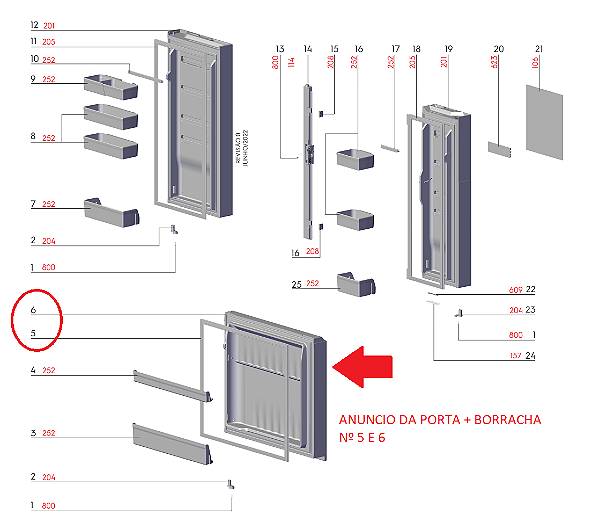 Porta Inox Freezer Geladeira Electrolux IM8S IM8IS A24800510 Original ( Apenas a Porta com a Gaxeta )