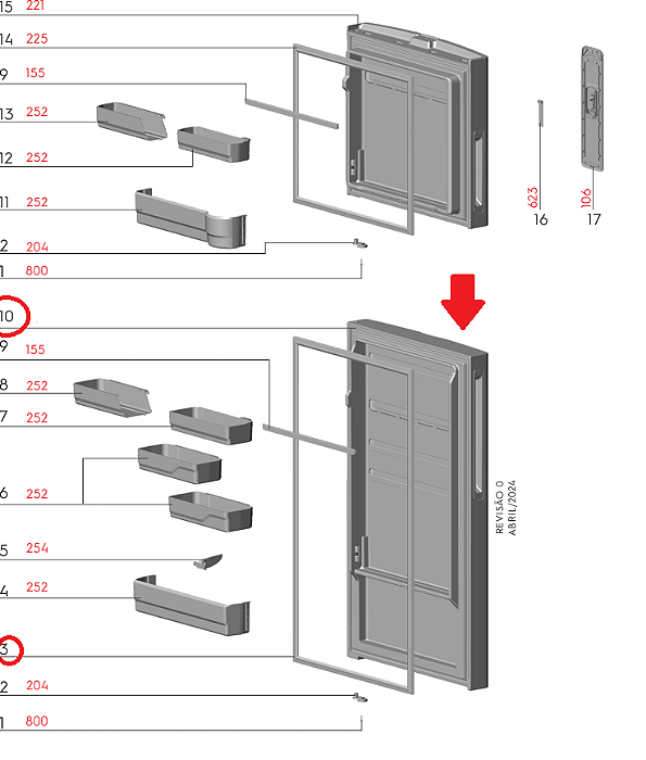 Porta inox do Refrigerador Electrolux IT70S Codigo A25884405 Original ( PORTA + GAXETA )