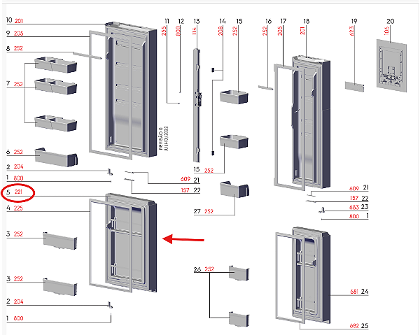 Porta Cinza Freezer para Geladeira Electrolux / Continental Codigo: A24800513
