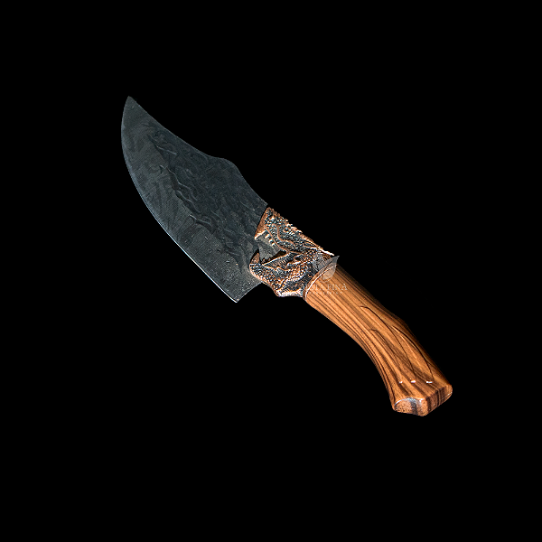 Faca Cutelo Dragon C/ Bainha Marrom