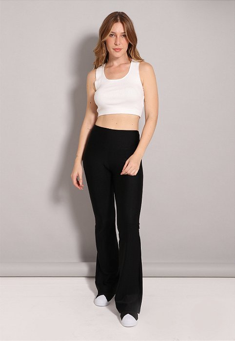 Calça Flare com Cós em Arco Bella