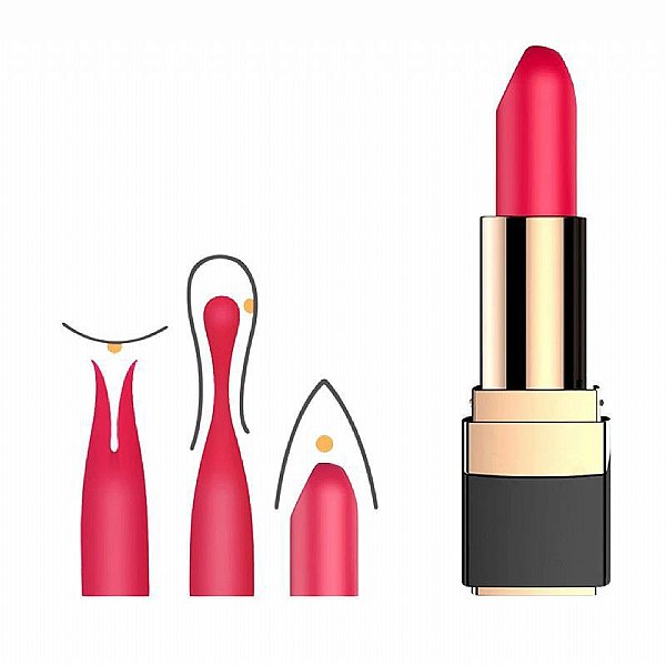 Vibrador Batom LUXO Recarregável com 10 Modos de Vibrações (E7920)