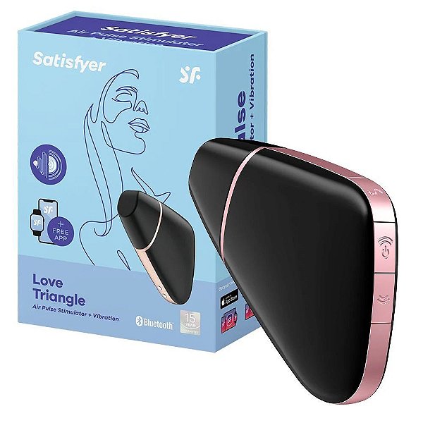 SATISFYER LOVE TRIANGLE APP - PRETO  - Com APP, 11 Intensidades de Pulsação e Vibrações