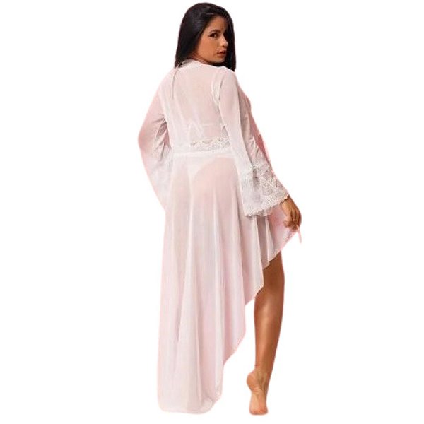 HOBBY LONGO EM TULE COM RENDA BRANCO- DOCE OLHAR