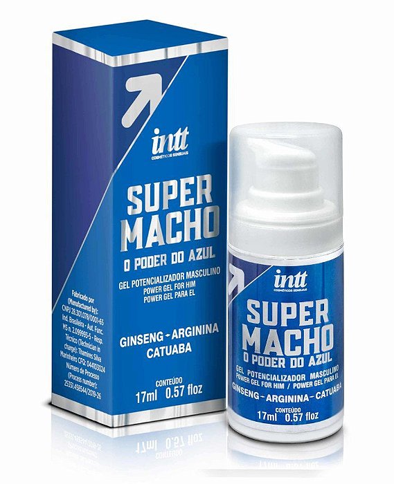 SUPER MACHO INTT - GEL Potencializador Masculino com o Poder do Azul - 17 ML