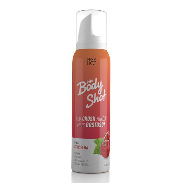 Espuma Crocante para Massagem Sensual Beijável - Body Shot Groselha