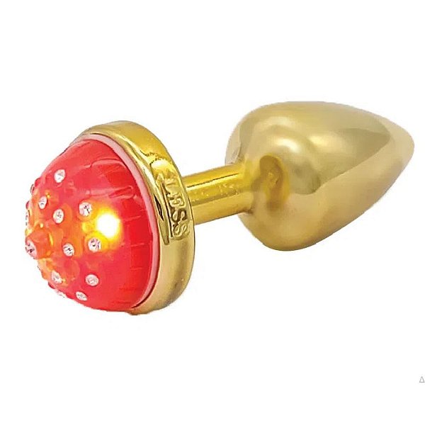 PLUG ANAL LESS COM LED DOURADO P