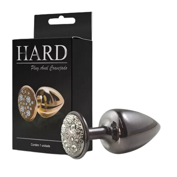 PLUG ANAL CRAVEJADO EM STRASS HARD ONIX P