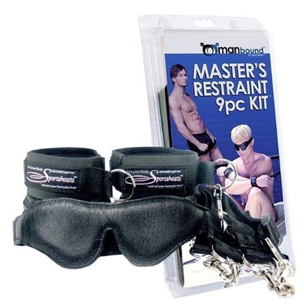FETICHE KIT COMPLETO BONDAGE P/CAMA MASTERS RESTRAINT SPORTSHEETS