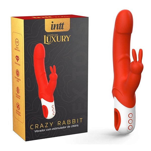 VIBRADOR COM ESTIMULADOR DE CLITORIS CRAZY RABBIT