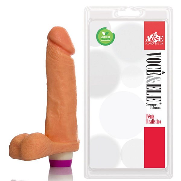 PROTESE 8 20X4,5CM C/ESCROTO E VIBRO VOCE E ELE ADAO20
