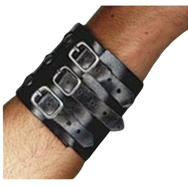 FETICHE BRACELETE TRES FIVELAS PL387 PRETO