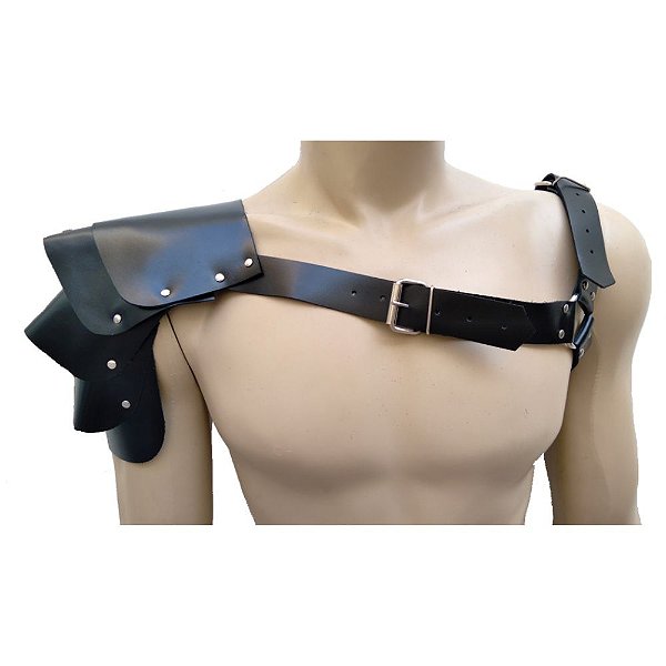 FETICHE COURO HARNESS COM OMBREIRA ARQUEIRO PRETO