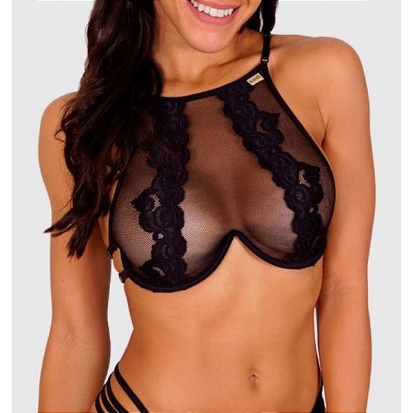 LINGERIE SENSUALLE SOUTIEN VALORIZE PRETO