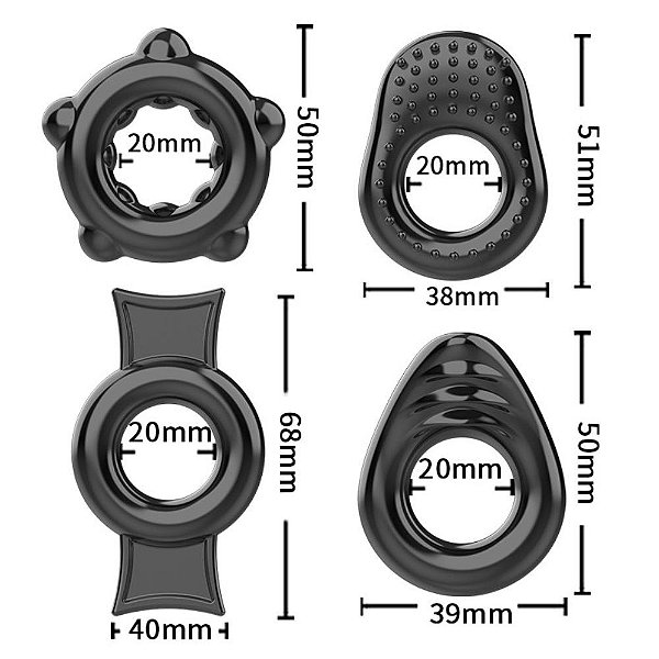 KIT ANEIS PENIANO COOK RINGS MODELO B LN0515