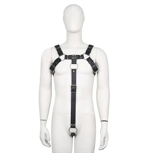 FETICHE HARNESS COM ANEL PARA PRÓTESE LOVETOYS PRETO GG