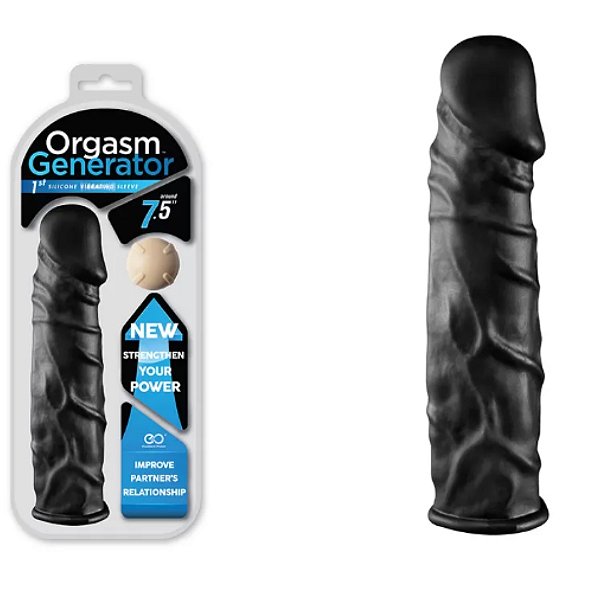 CAPA PENIANA C/VIBRO PRETO ORGASM GENERATOR 7,5