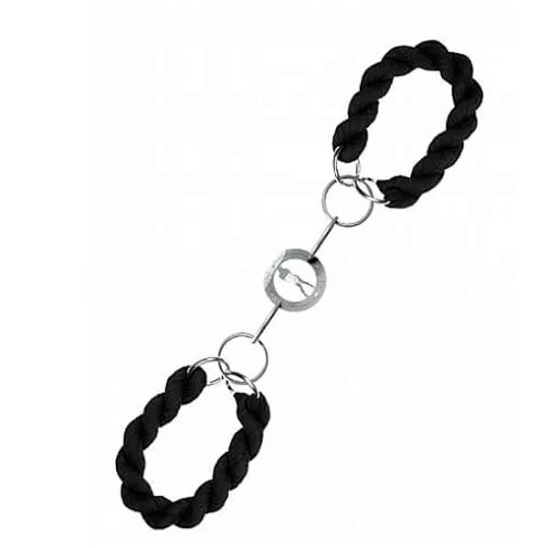 FETICHE ALGEMA DE COURO E METAL OUCH HANDCUFFS PRETO