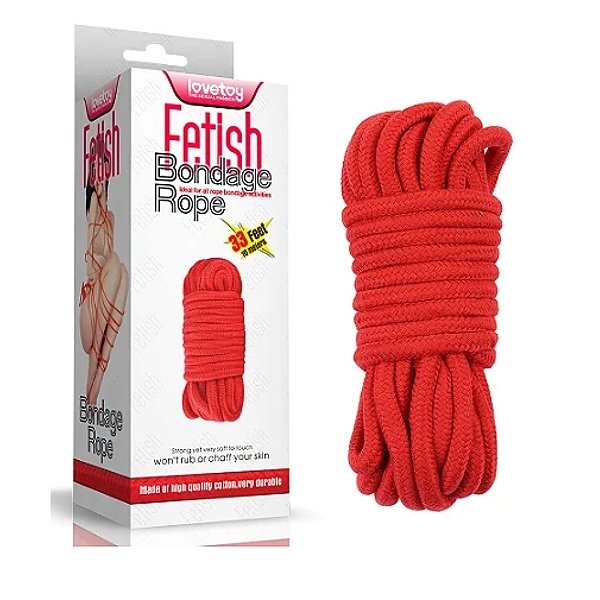 FETICHE BONDAGE CORDA 10M VERMELHO