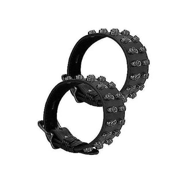 FETICHE TORNOZELEIRA DE COURO C/METAL OUCH CUFFS PRETO