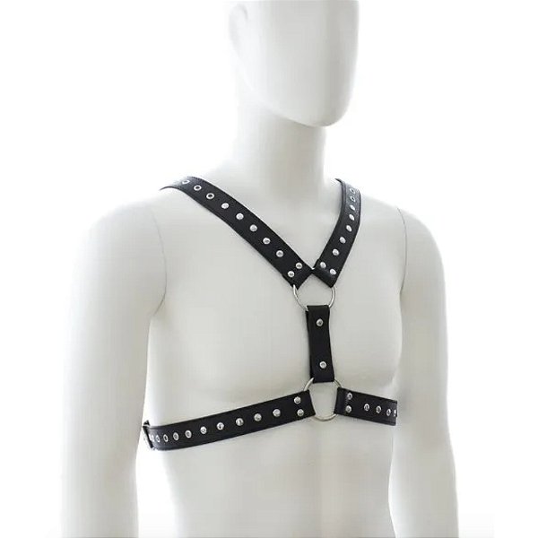 FETICHE HARNESS C/ DUAS ARGOLAS YL0146 LOVETOYS PRETO
