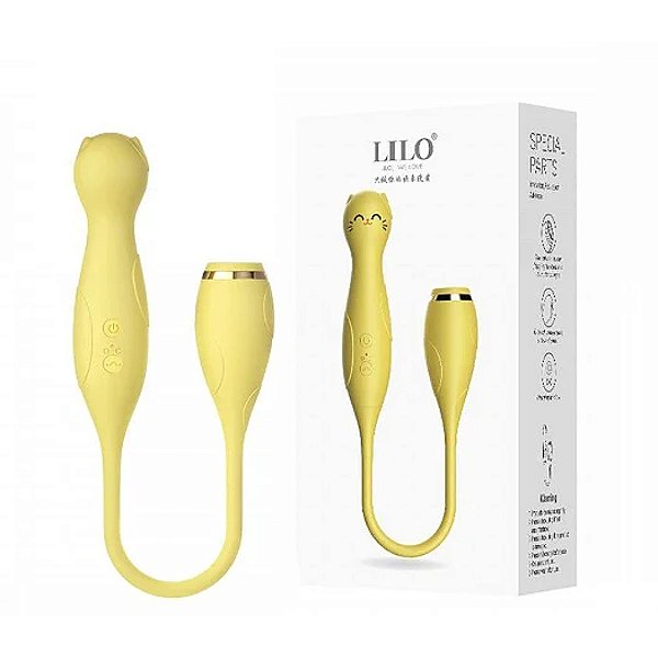 Vibrador Duplo Flexível Recarregável com 10 Modos de Vibração e 10 modos de Pulsação - ES024 / XD1026